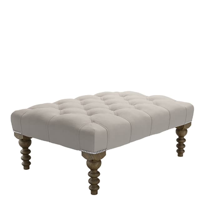 sofa.com Valentin Small Rectangular Footstool in Stone Brushed Linen Cotton