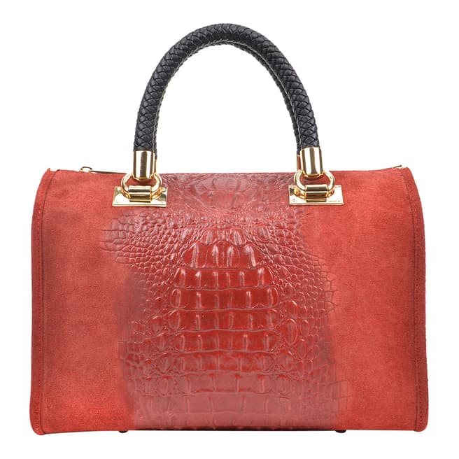 Isabella Rhea Pink Leather Roberta M Top Handle Bag