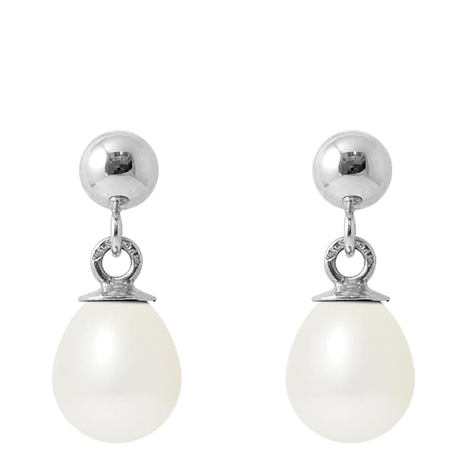 Ateliers Saint Germain White Tahitian Style Silver Freshwater Pearl Earrings