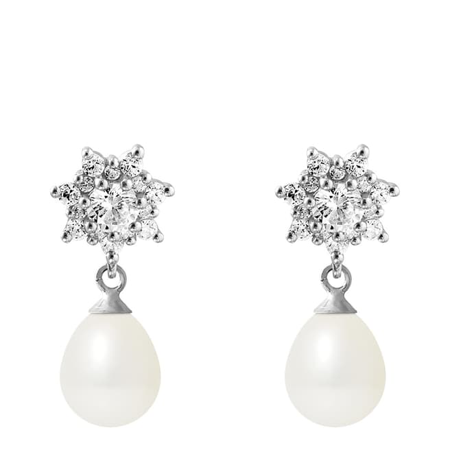 Ateliers Saint Germain Natural White Pearl Earrings 7-8mm