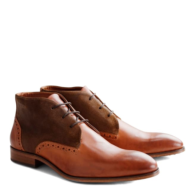 DenBroeck Cognac Leather/Suede Cedar St. Boots