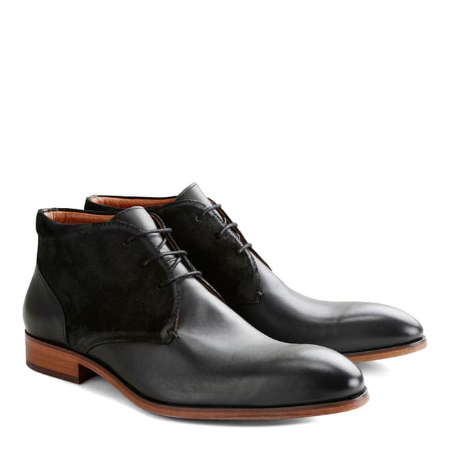 DenBroeck Black Leather/Suede Thames St. Boots