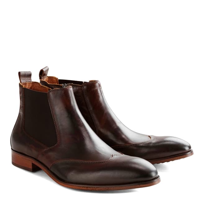 DenBroeck Brown Leather Front St. Chelsea Boots