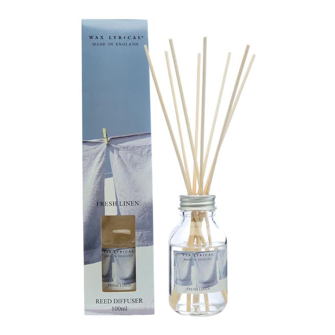 Wax Lyrical Fresh Linen Reed Diffuser 100ml, Made in England