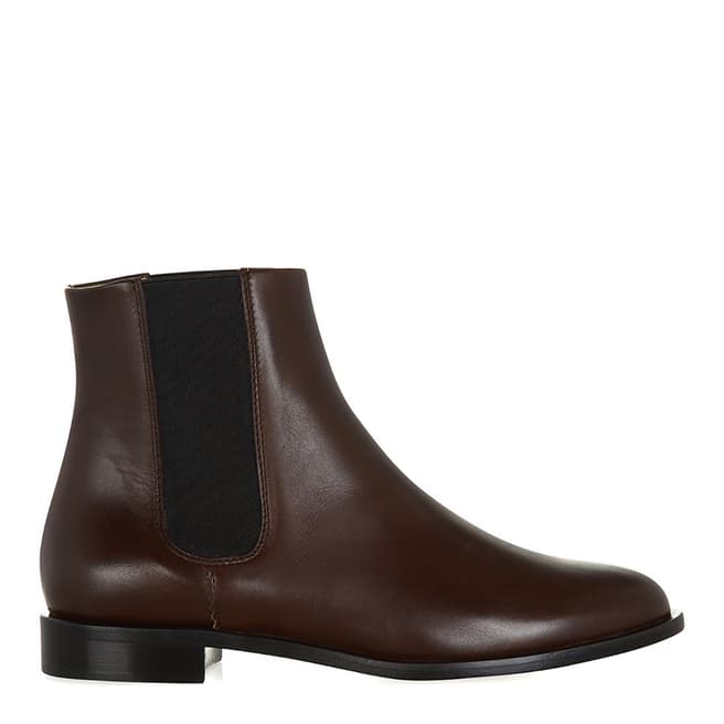 Hobbs London Chocolate Leather Logan Ankle Boots