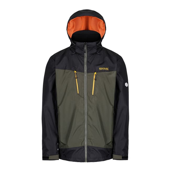 Regatta Dark Khaki/Black Calderdale II Waterproof Jacket