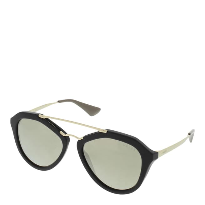 Prada Ladies Black with Gold Prada Sunglasses 54mm