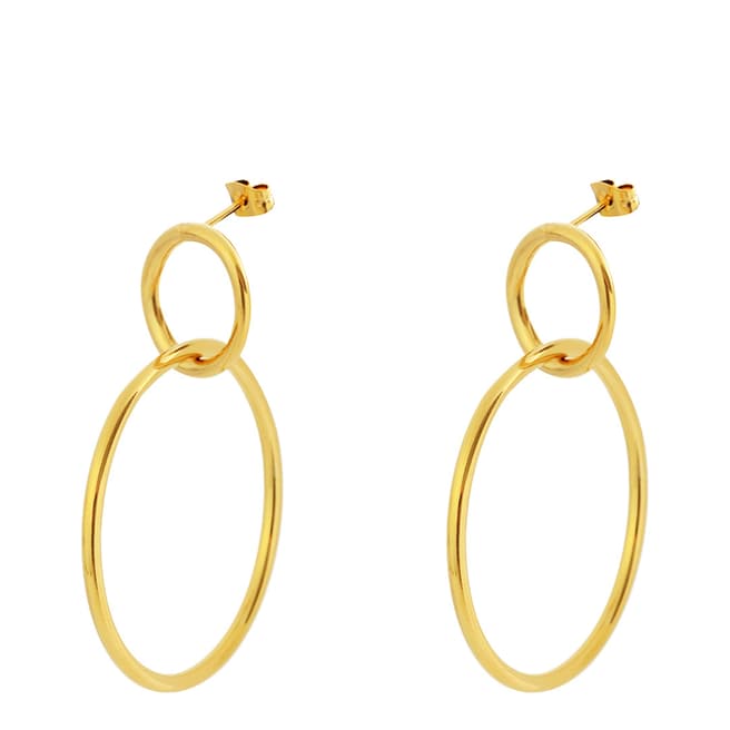 Chloe Collection by Liv Oliver Gold Double Link Ring Earrings
