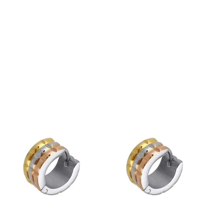 Chloe Collection by Liv Oliver Tri-Colour Huggie Hoop Earrings