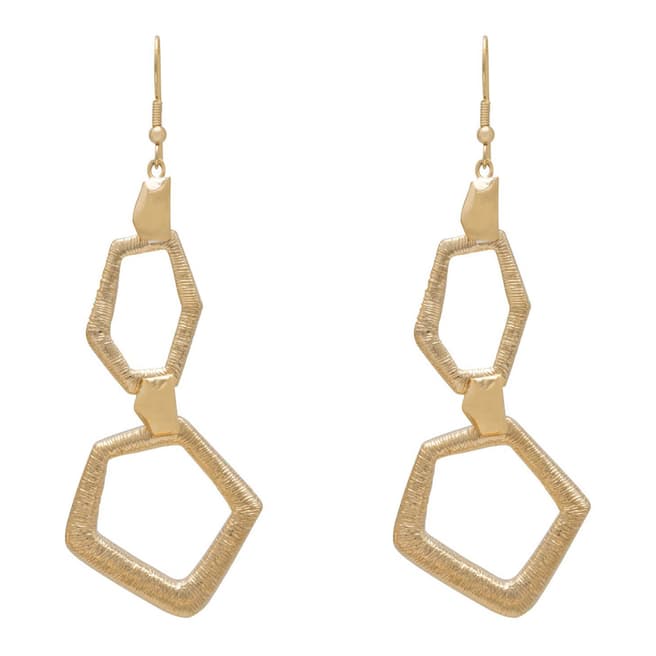 Chloe Collection by Liv Oliver Gold Geometric Drop Earrings
