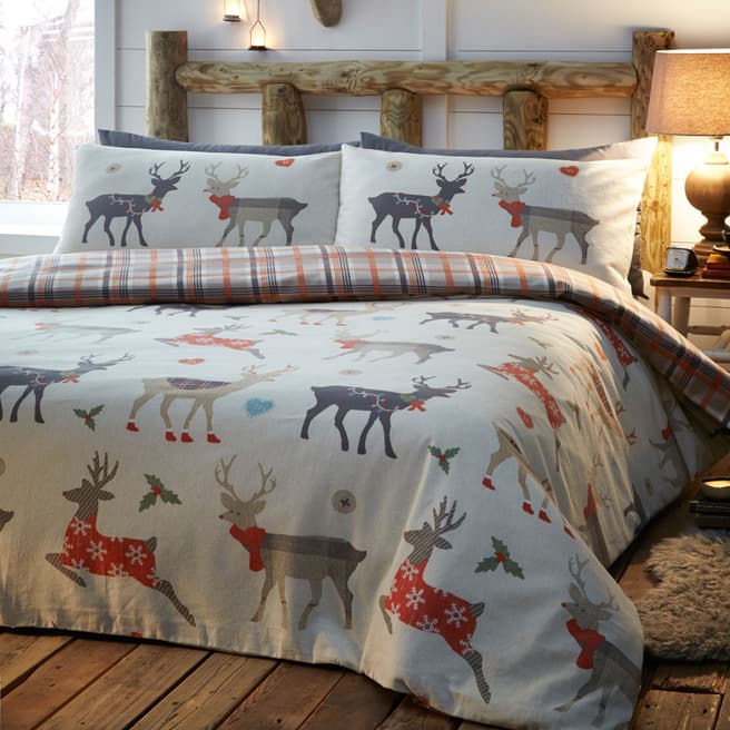 Portfolio Home Reindeers Double Duvet Cover Set, Multi