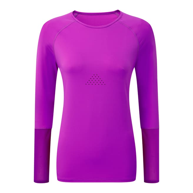 Tribe Sports Berry Open Back Long Sleeve Top