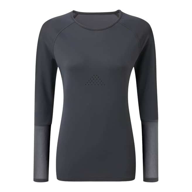 Tribe Sports Pewter Grey Open Back Long Sleeve Top