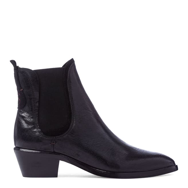 Oliver Sweeney Black Leather Serpa Heeled Chelsea Boots