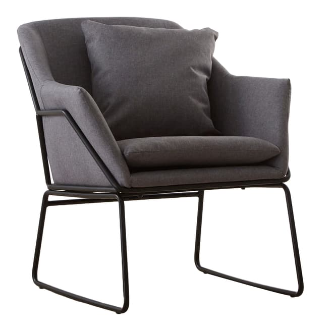 Premier Housewares Stockholm Grey Chair, Metal Legs