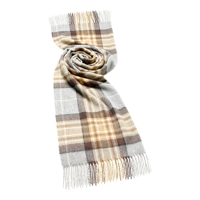 Bronte by Moon Natural/Blue McKeller Check Scarf