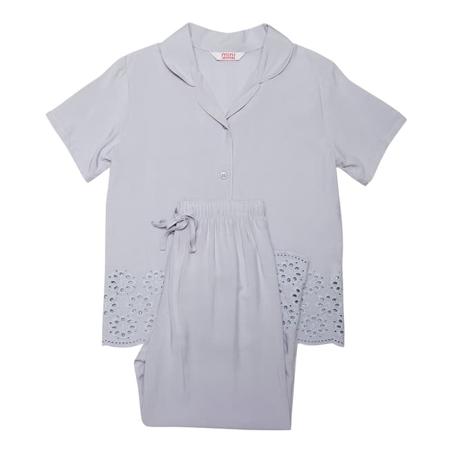 Minijammies Girls Beetrix Embroidered Woven Short Sleeve Pyjama Set 