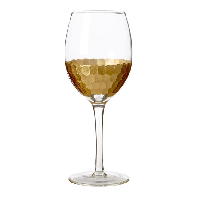 Premier Housewares Set of 4 Gold Astrid Wine Glasses, 500ml