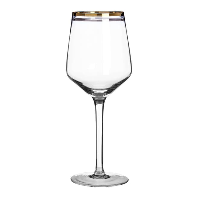 Premier Housewares Set of 4 Gold Charleston Wine Glasses