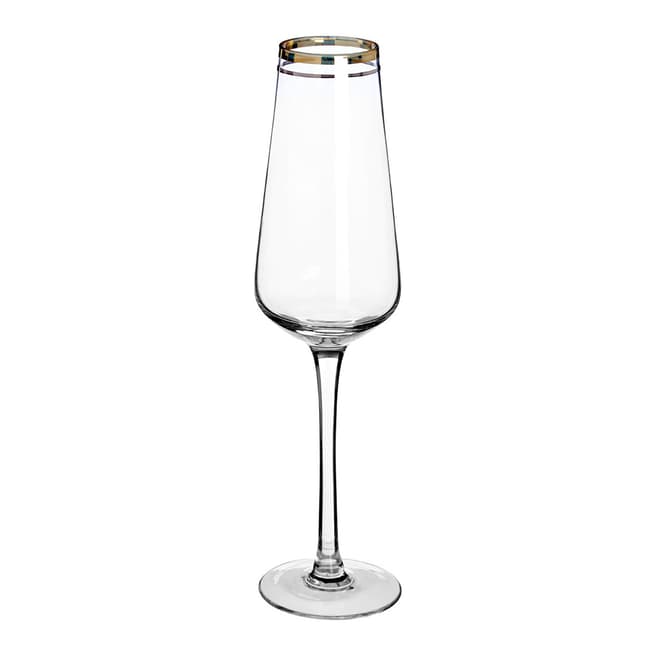 Premier Housewares Set of 4 Gold Charleston Champagne Glasses