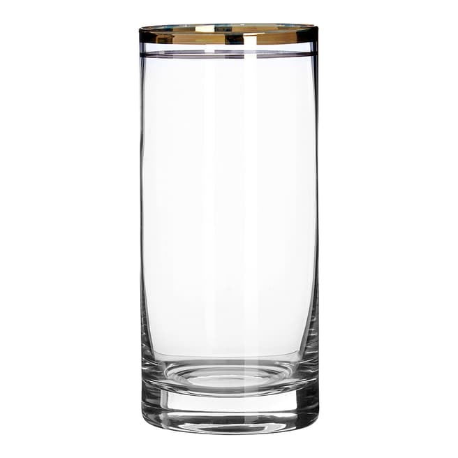 Premier Housewares Set of 4 Gold Charleston Highball Glasses