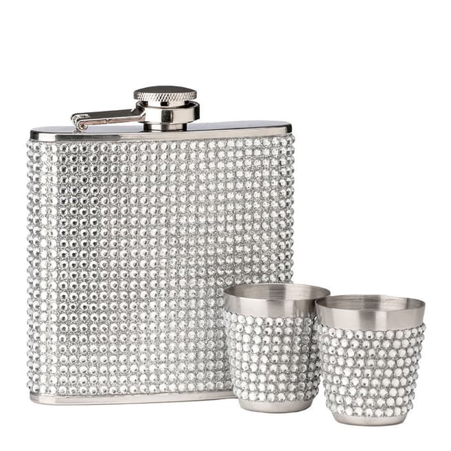 Premier Housewares Premier Stainless Steel Pocket Hip Flask with 2 Cups