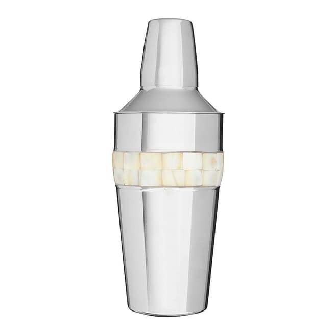 Premier Housewares Cocktail Shaker, Mother of Pearl Inlay Design, Stainless Steel