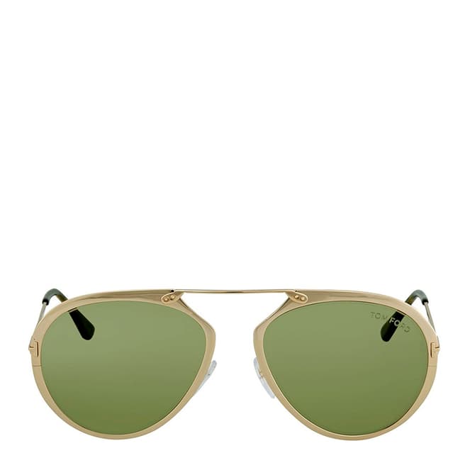 Tom Ford Women's Rose Gold / Green Sunglasses 55mm