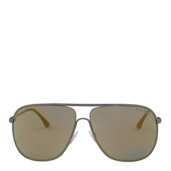 Tom Ford Men's Matte Gunmetal / Grey Gold Mirror Dominic Sunglasses 58mm