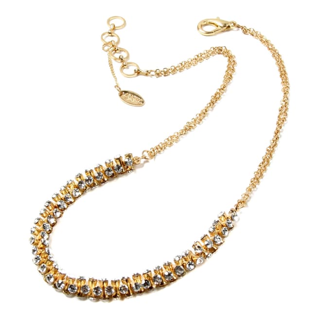 Amrita Singh Gold Brass Necklace With Austrian Crystals