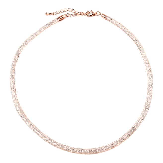 Amrita Singh Rose-Tone Brass Metal Mesh Chain Filled With Austrian Crystals