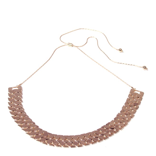 Amrita Singh Simple Metallic Brass Collar With Scale-Weave Deisgn