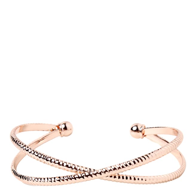 Amrita Singh Rose-Tone Plated Brass Cuff With Cable Detailing