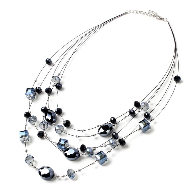 Amrita Singh Multi-Layer Stainless Steel Necklace With Crystal Glass Beads.