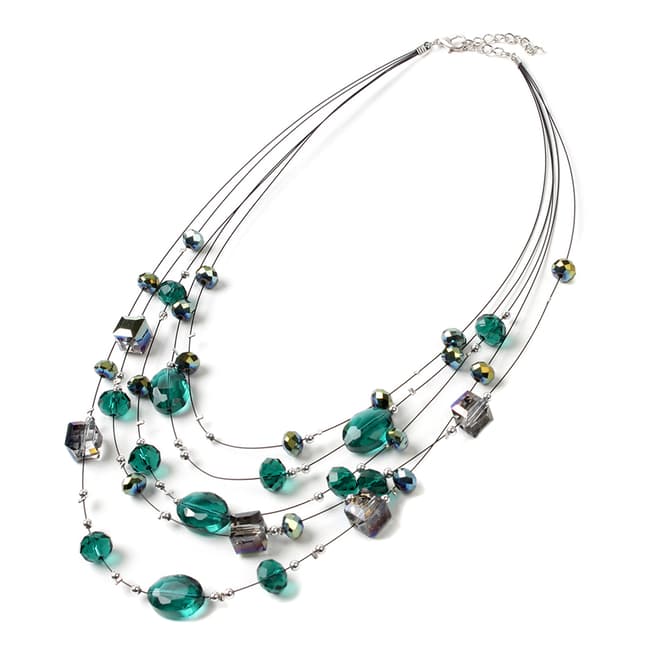 Amrita Singh Multi-Layer Stainless Steel Necklace With Crystal Glass Beads.