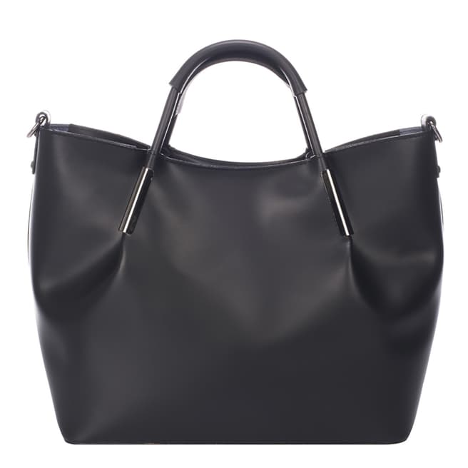 Marco Chiarini Black Leather Marco Chiarini Tassel Top Handle bag