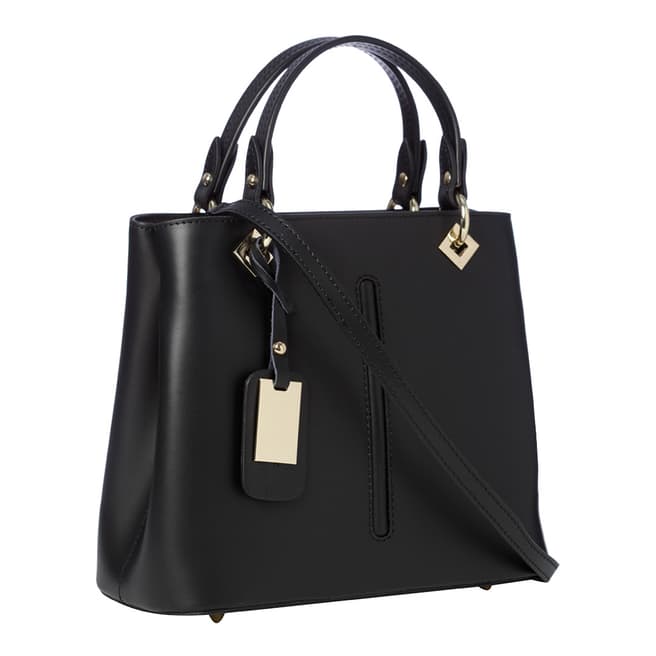 Marco Chiarini Black Leather Top Handle Bag
