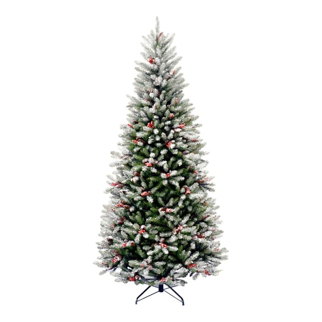 The National Tree Company Frosted Winfield Fir 7.5ft Tree Slim Berries/Cones