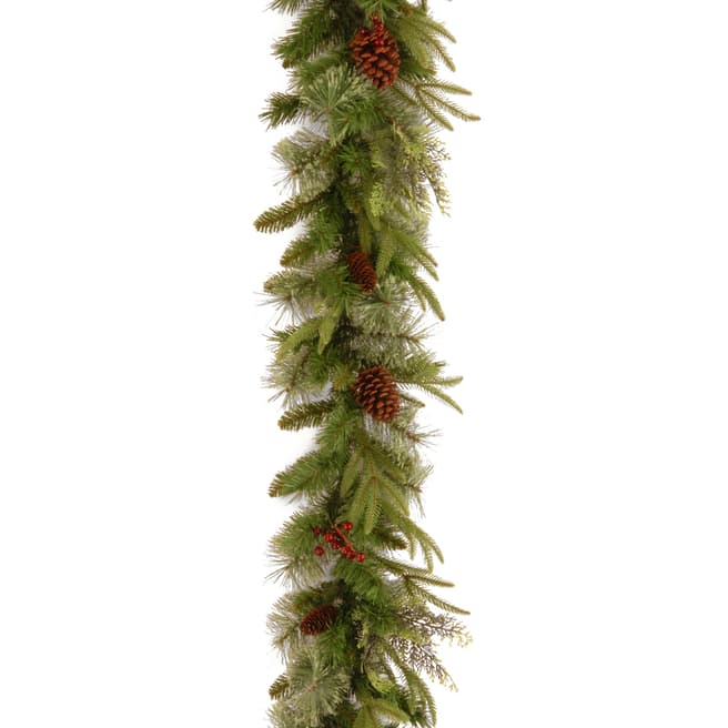The National Tree Company Colonial Fir Garland Berries and Cones, 9ft x 30cm