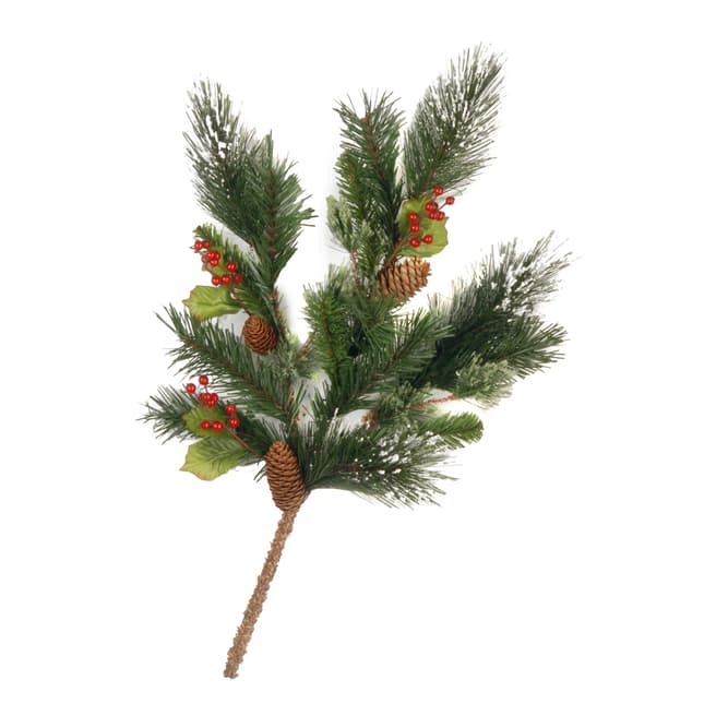 The National Tree Company Wintry Pine Spray Cones/Red Berries/Snowflakes, 56cm