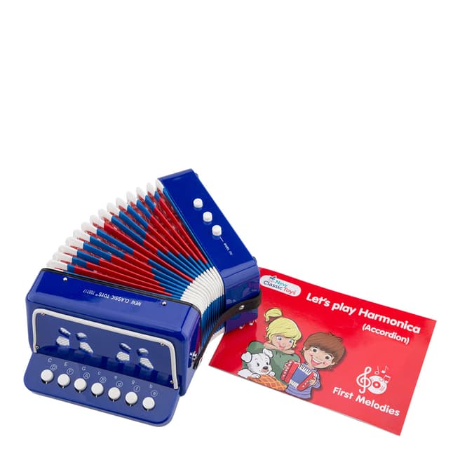 New Classic Toys Blue Accordion With Music Book