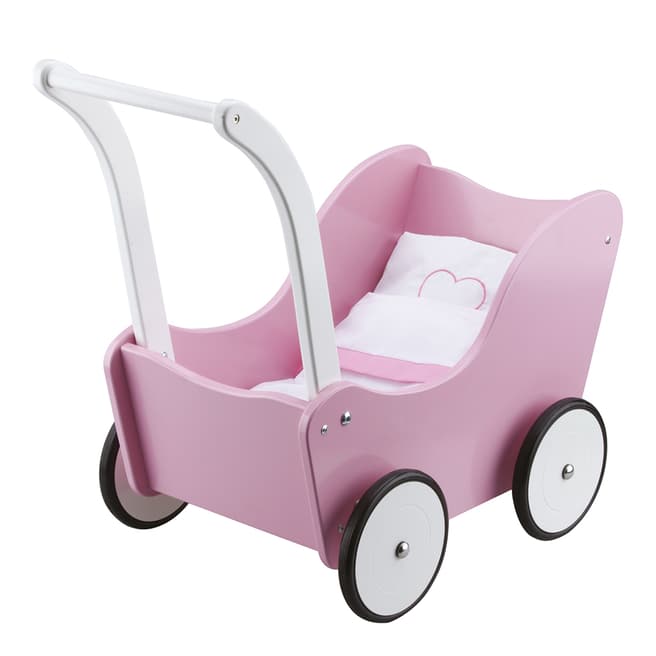 New Classic Toys Pink Doll Pram With Bedding
