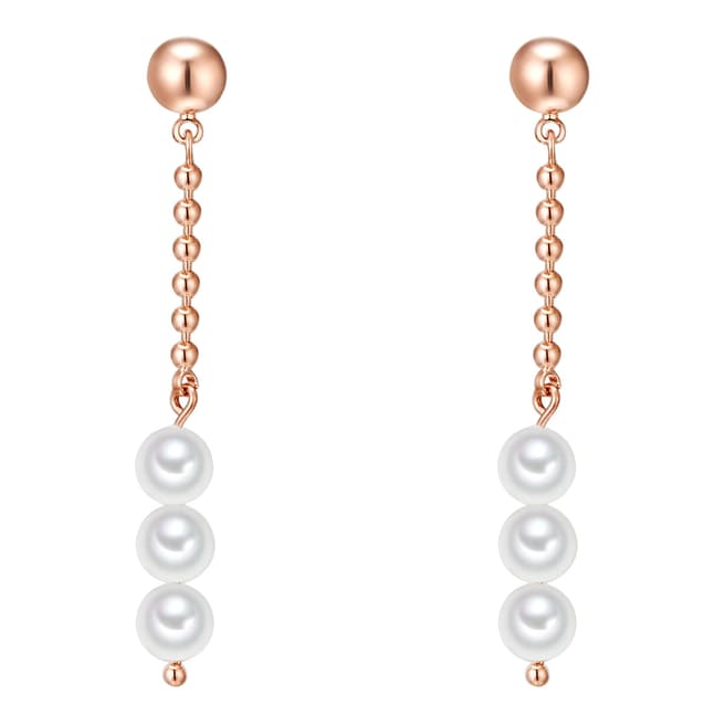 Nova Pearls Copenhagen Rose Gold Plated Organic Pearl Drop Earrings