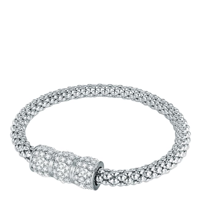 Runway Silver Plated Glass Crystal Feature Bracelet