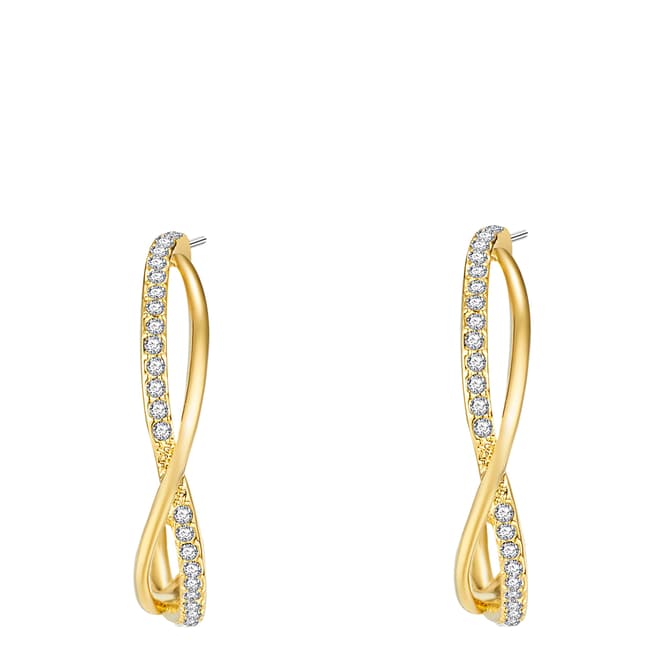 Tassioni Gold Crossover Hoop Earrings
