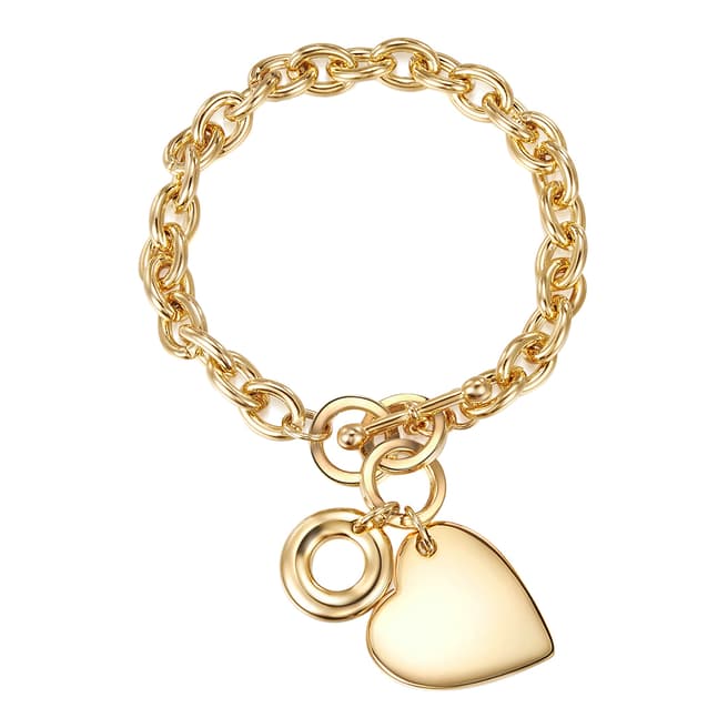 Runway Gold Plated Heart Charm Bracelet