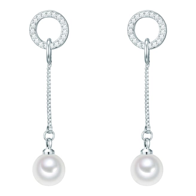 Nova Pearls Copenhagen Silver Plated Organic Pearl Drop Earrings