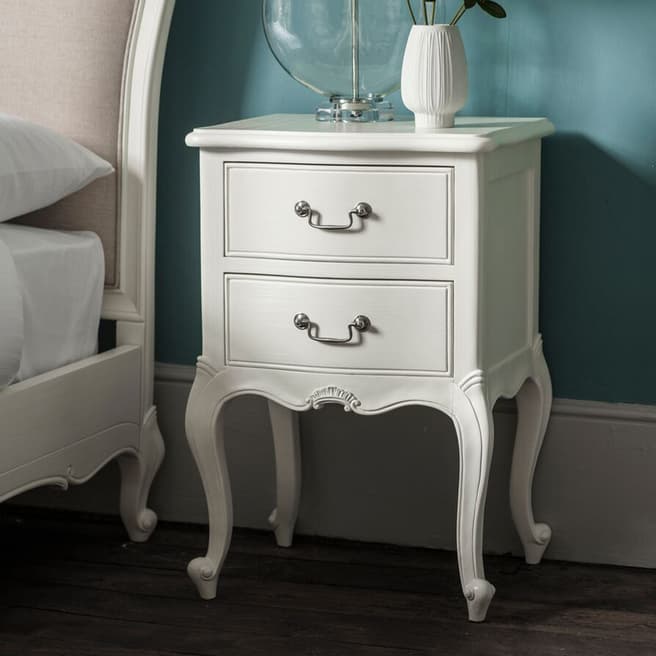 Gallery Living Cleo Bedside Table, Vanilla White