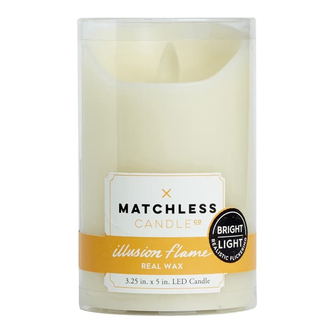 Luminara Matchless Ivory Wax  Pillar Candle 3 x 5 inch