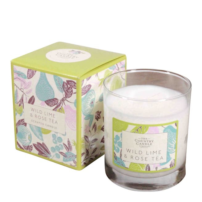 The Country Candle Company Wild Lime & Rose Tea Fragrant Orchard Candle in Glass with Gift Box